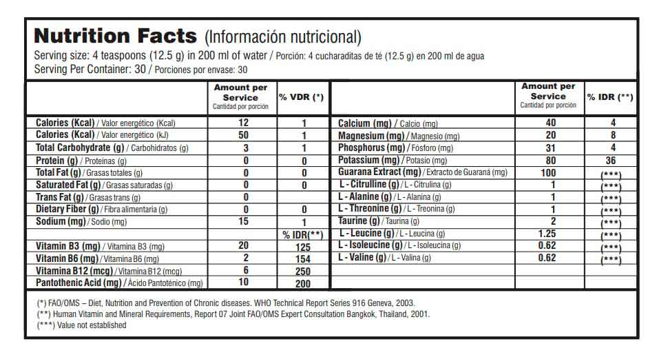 Platinum Amino Pre-Workout 375g