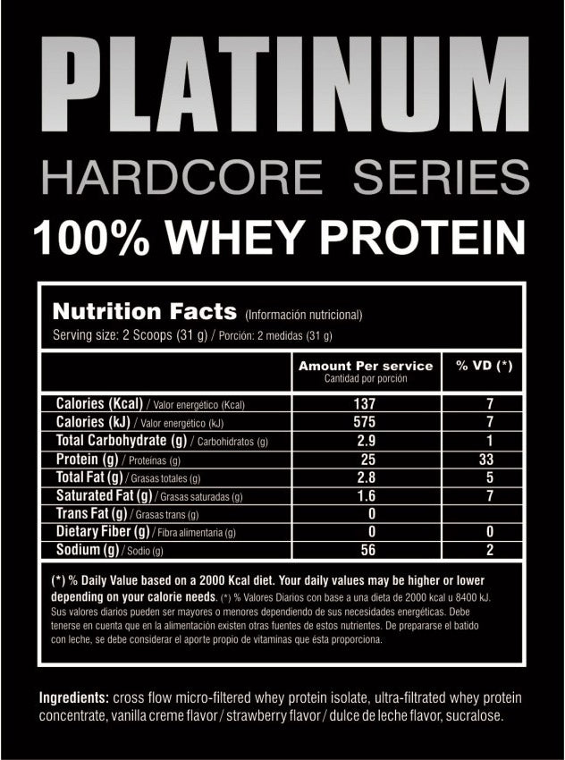 Platinum Whey Protein 5lb - Vainilla